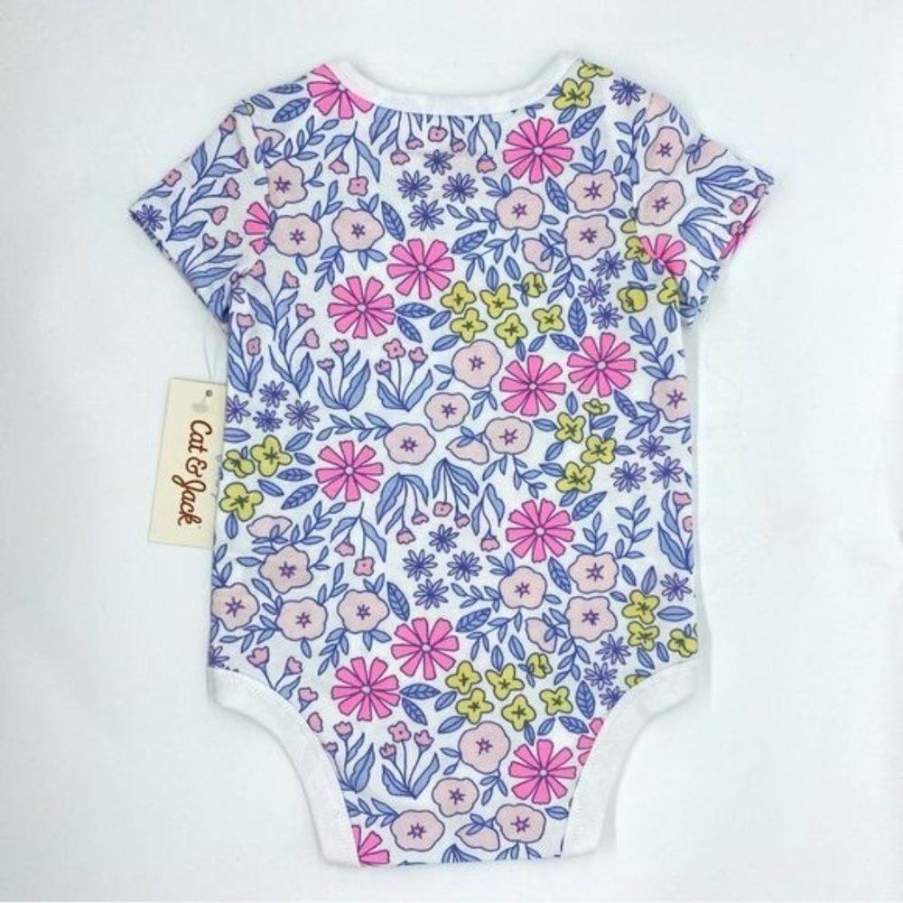Cat & Jack Baby Floral Bodysuit Onsie New 3-6 Months - Picture 5 of 8